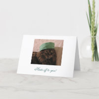 Hüte weg zu Ihnen - Glückwünsche!