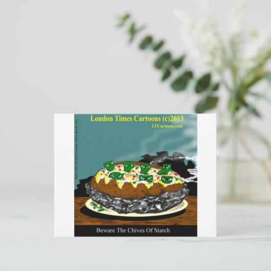 Hüten Sie sich vor den Chives von Starch Funny Pot Postkarte (Stehend Vorderseite)