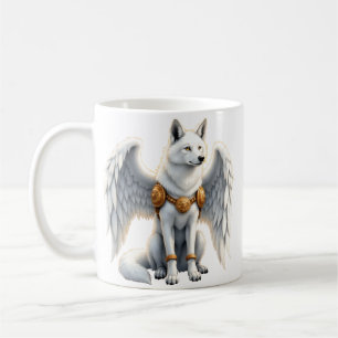 Hüter der Dämmerung – Der weißgeflügelte Wolf.  Kaffeetasse