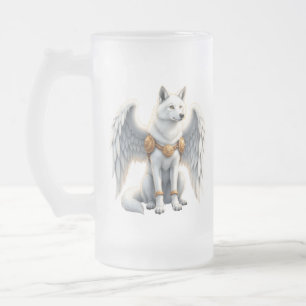 Hüter der Dämmerung – Der weißgeflügelte Wolf. Mattglas Bierglas