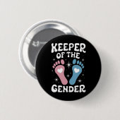 Hüter der Geschlechtsenthüllungsfeier Junge Mädche Button (Vorne & Hinten)