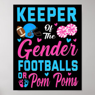 Hüter des Geschlechts Football oder Pom-Poms Gesch Poster