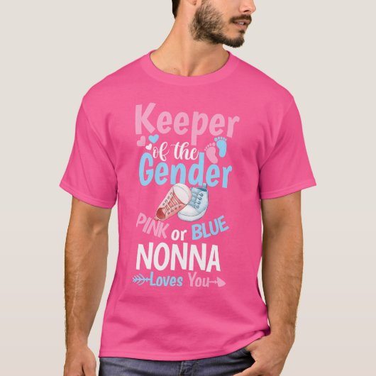 Hüter des Geschlechts Pink oder Blau Nonna liebt d T-Shirt (Vorderseite)
