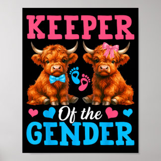 Hüter des Highland-Rind-Babys mit Geschlecht Poster