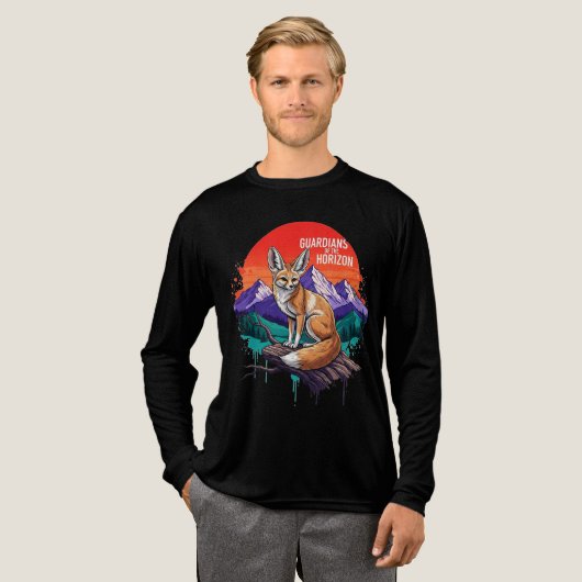 Hüter des Horizonts - Fennec Fox Sunset Illus Tri-Blend Shirt (Volle Vorderseite)