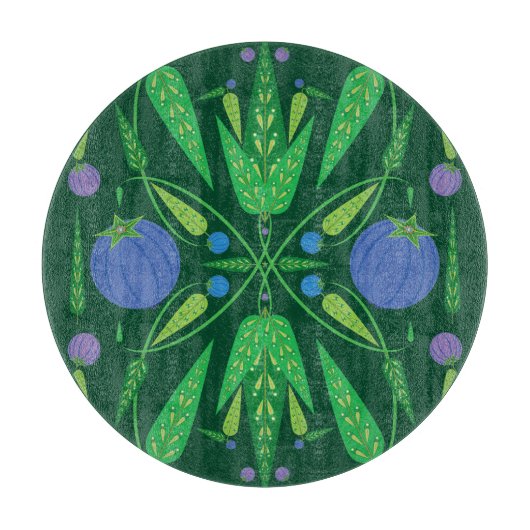 Hüterin der Blueberries Glass Cutting Boards Schneidebrett (Vorderseite)