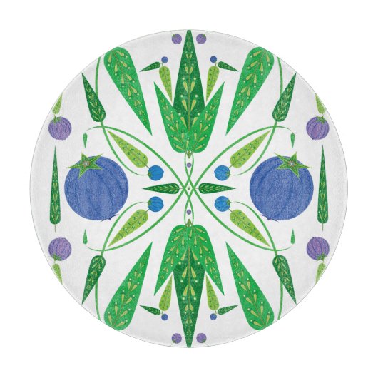 Hüterin der Blueberries Glass Cutting Boards Schneidebrett (Vorderseite)