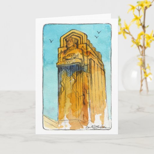 Hüterin der geklappten Grußkarte Karte (Gelbe Blume)