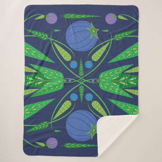 Hüterin des Blueberries Sherpa (3 Größen) Sherpadecke (Vorderseite)