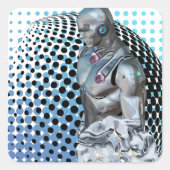 Hüterin des digitalen Reiches Quadratischer Aufkleber (Vorderseite)