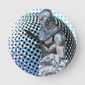 Hüterin des digitalen Reiches Runde Wanduhr (Vorderseite)