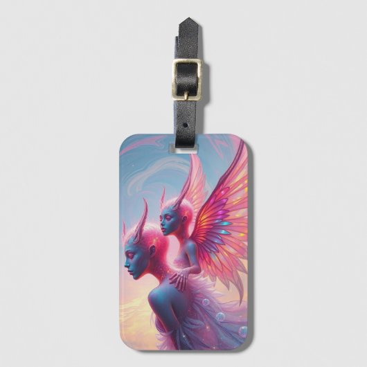 Hüterinnen des Himmels – Elara & Vireya Gepäckanhänger (Vorderseite Vertikal)