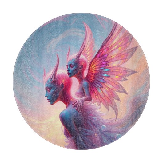 Hüterinnen des Himmels – Elara & Vireya Schneidebrett (Vorderseite)