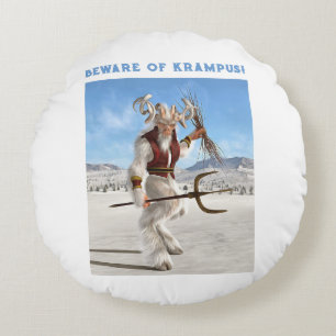 Hütet euch vor dem Krampus! Rundes Kissen