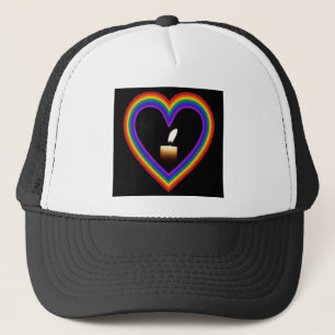 Hutkerze in einem Regenbogen Truckerkappe