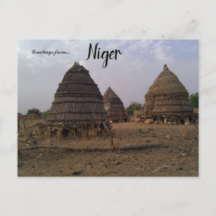 Huts in Niamey Niger Postcard Postkarte