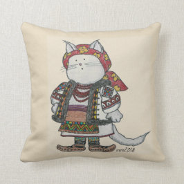 Hutsul Katzen-Ukrainer-Volkskunst Kissen