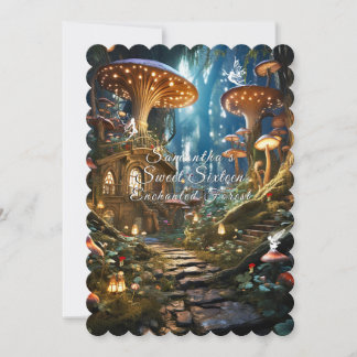 Hütte 16 . Geburtstag Bezaubernde Waldweiden Einladung