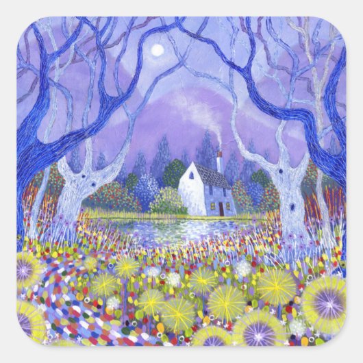 Hütte 2013 quadratischer aufkleber (Vorderseite)