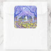 Hütte 2013 quadratischer aufkleber (Tasche)