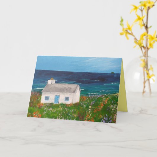 Hütte am Meer Karte (Gelbe Blume)