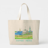 Hütte am Sea Jumbo Tote Bag Stoffbeutel (Rückseite)