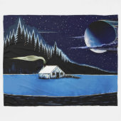 "Hütte am See" Fleece Blanket Design. (Vorderseite (Horizontal))