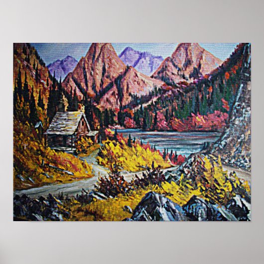 Hütte am See Kleines Poster (Vorne)