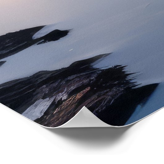 Hütte am See Landschaft Poster (Ecke)