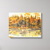 Hütte am See Leinwanddruck (Vorderseite)