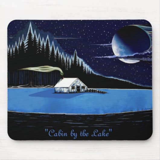"Hütte am See" Mousepad Design. (Vorne)