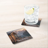 Hütte am See Rechteckiger Pappuntersetzer (Vor Ort)