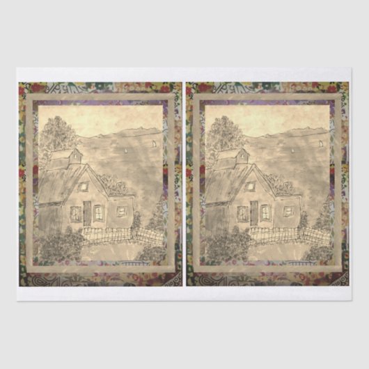 Hütte am See Seidenpapier (Vorderseite)