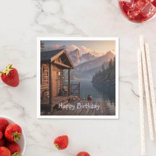 Hütte am See Serviette (Beispiel)