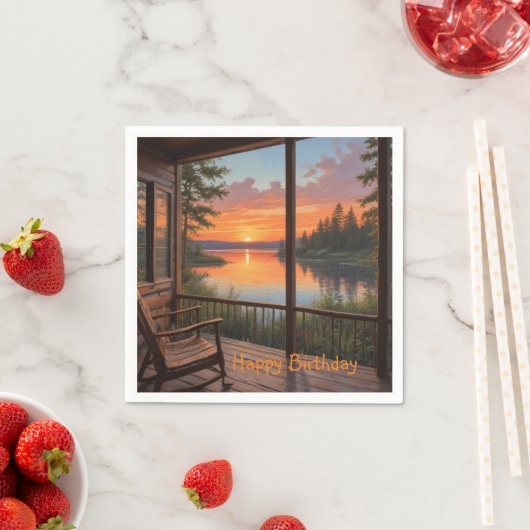 Hütte am See Serviette (Beispiel)