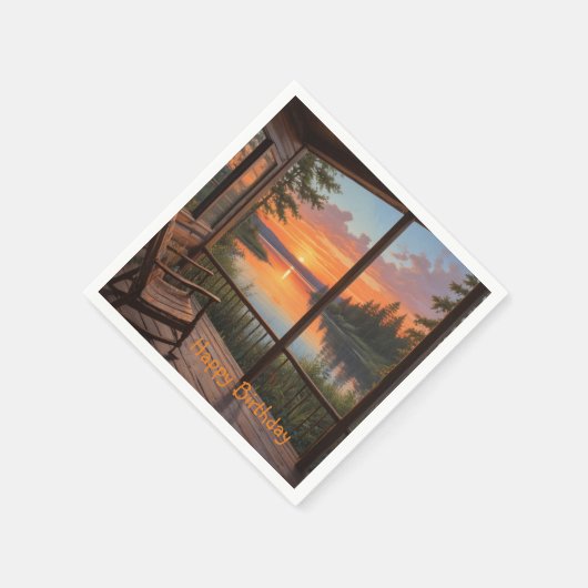 Hütte am See Serviette (Ecke)