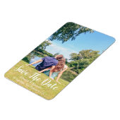 Hütte am See Sommer Save the Date Magnet (Linke Seite)