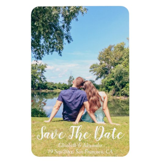 Hütte am See Sommer Save the Date Magnet (Vertikal)