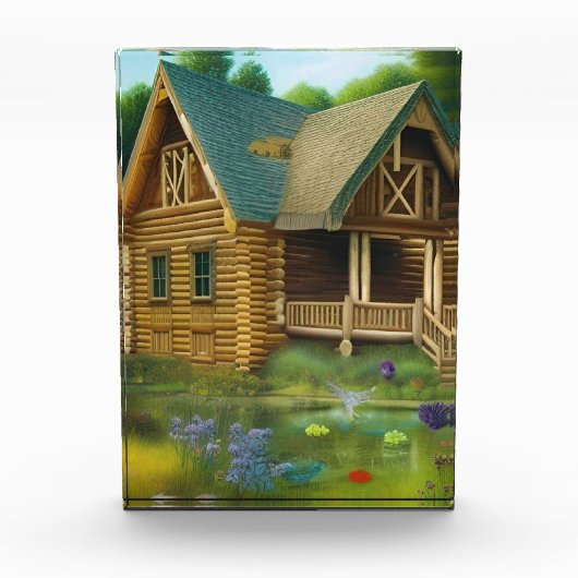 Hütte am Teich Fotoblock (Vorderseite)
