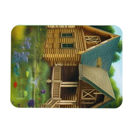 Hütte am Teich Magnet (Horizontal)