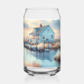 Hütte an der Küste bei Sunrise Marsh Dosenglas (Vorderseite)