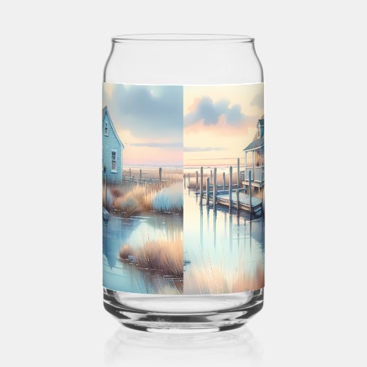 Hütte an der Küste bei Sunrise Marsh Dosenglas (Rechts)