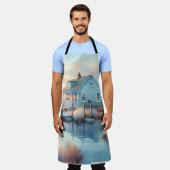 Hütte an der Küste bei Sunrise Marsh Schürze (Getragen)