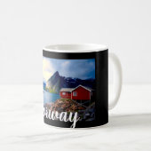 Hütte an der Wasserfront Landschaftlich Norwegen Kaffeetasse (VorderseiteRechts)