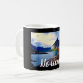 Hütte an der Wasserfront Landschaftlich Norwegen Kaffeetasse (Vorderseite Links)