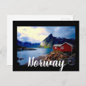 Hütte an der Wasserfront Landschaftlich Norwegen Postkarte (Vorne/Hinten)