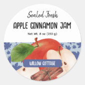Hütte Apple Cinnamon Jam Lid Label Aufkleber (Vorderseite)