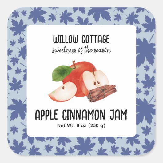 Hütte Apple Cinnamon Konfitüre Etikett Aufkleber (Vorderseite)
