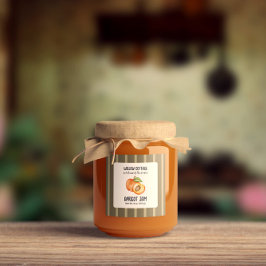 Hütte Apricot-Konfitüre Etikett Quadratischer Aufkleber