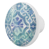 Hütte Aqua Blue Tile Rustikales Holz Keramikknauf (Rechts)